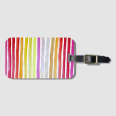 レインボーストライプズかわいい水色 ラゲッジタグ (正面横)