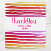 レインボーストライプズかわいい水色 ワインラベル (シングルラベル)