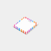 レインボーストライプズカスタムシックモノグラムパーソナライズされた ポストイット (アングル)