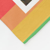 レインボーストライプズファミリー定義フォトコラージュ フリースブランケット (角)