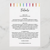 レインボーストライプズモノグラム2イン1結婚秒 箔招待状 (裏面)