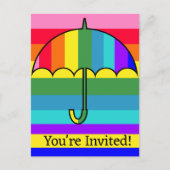 レインボーストライプズ傘 ポストカード (正面)