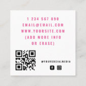 レインボーストライプズ波ミニマカラフルリストQRコード スクエア名刺 (裏面)