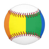 レインボーストライプズ色LGBTゲイ国旗 野球ボール (正面)