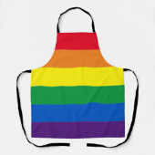 レインボーストライプズ色Lgbt Lgbtqゲイ国旗 エプロン (正面)