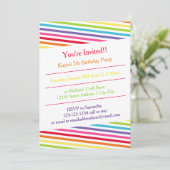 レインボーストライプズ誕生日パーティー – 招待状 (スタンド正面)