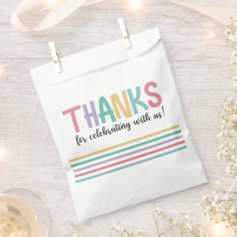 レインボーストライプズ赤ちゃんシャワー感謝してい フェイバーバッグ