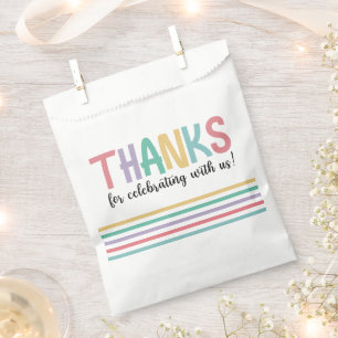 レインボーストライプズ赤ちゃんシャワー感謝してい フェイバーバッグ
