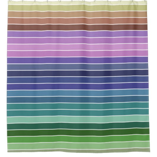 レインボーストライプズ シャワーカーテン (正面)