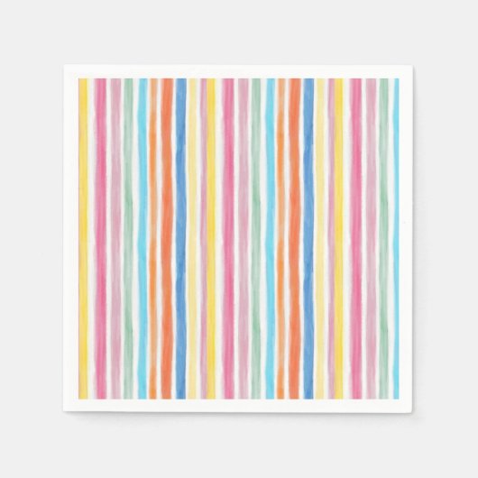 レインボーストライプズ スタンダードカクテルナプキン (正面)