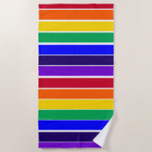 レインボーストライプズ ビーチタオル (正面)