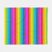 レインボーストライプズ フリースブランケット (正面(横))