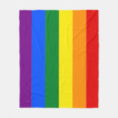 レインボーストライプズ フリースブランケット (正面)