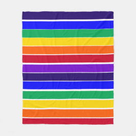 レインボーストライプズ フリースブランケット
