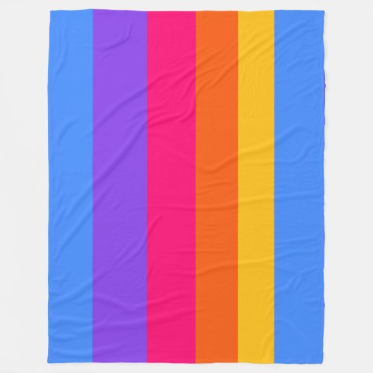 レインボーストライプズ フリースブランケット (正面)
