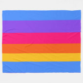 レインボーストライプズ フリースブランケット (正面(横))