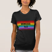 レインボーストライプズ、創世記第9章13節 Tシャツ (正面)