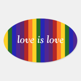 レインボーストライプズ 楕円形シール