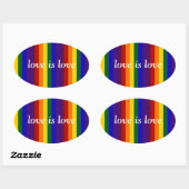 レインボーストライプズ 楕円形シール (シート)