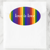 レインボーストライプズ 楕円形シール (バッグ)