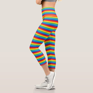 レインボーストライプズLGBTQパターン カプリレギンス