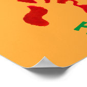 レインボーストライプタイガーアートボーイズルーム ポスター (角)