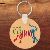 レインボーストライプタイガーアート キーホルダー (正面)