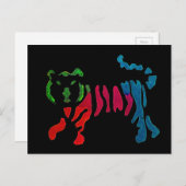 レインボーストライプタイガーアート ポストカード (正面/裏面)