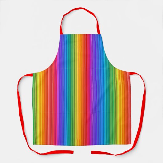 レインボーストライプデザイン エプロン (正面)