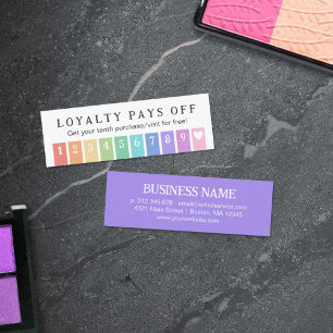 レインボーストライプハート10ロイヤリティペイオフパンチ ロイヤリティカード