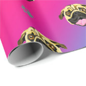 レインボーストライプパグラッピング紙 ラッピングペーパー (ロールコーナー)