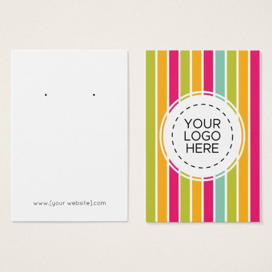 レインボーストライプパタンイヤリングディスプレイカード (正面&裏面)