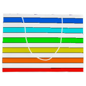 レインボーストライプパーソナライズされたハッピーバースデー ラージペーパーバッグ (裏面)