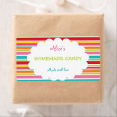 レインボーストライプパーソナライズされたホームメイドキャンディ ラベル (インサイチュ)