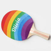 レインボーストライプパーソナライズされた 卓球ラケット (横)