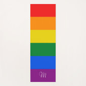 レインボーストライプフラッグのバスタオルセット ヨガマット (正面)