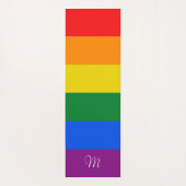 レインボーストライプフラッグのバスタオルセット ヨガマット (裏面)