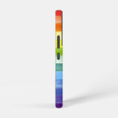 レインボーストライププライドカラフルおもしろいイニシャル名 SAMSUNG GALAXYケース (右側面)