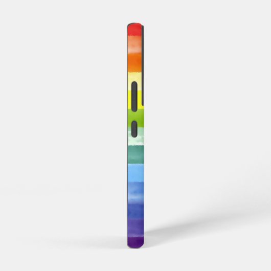 レインボーストライププライドカラフルおもしろいイニシャル名 SAMSUNG GALAXYケース (右側面)