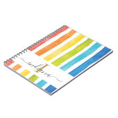 レインボーストライプモノグラム草書体 ノートブック (左側)