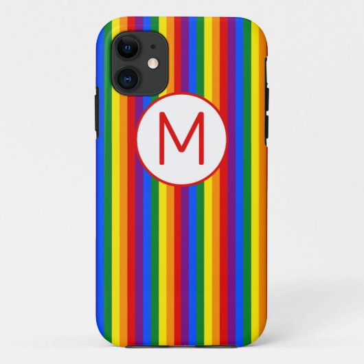 レインボーストライプモノグラム Case-Mate iPhoneケース (裏面)