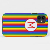 レインボーストライプモノグラム Case-Mate iPhoneケース (裏面(横))