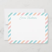 レインボーストライプ先生フラットノートカード用ギフト ノートカード (正面)
