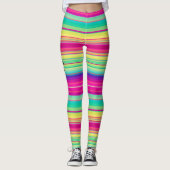 レインボーストライプ名前をカスタムするレギンス レギンス (正面)