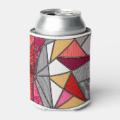 レインボーストライプ抽象デザイン 缶クーラー (缶正面)