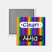 レインボーストライプ抽象芸術ぼやけカラフルギフト マグネット (正面/裏面)