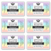 レインボーストライプ油ひげ具材付きラベル シール (正面)