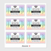 レインボーストライプ油ひげ具材付きラベル シール (シート)