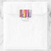 レインボーストライプ金ゴールドフェイクグリッター結婚ズ スクエアシール (バッグ)