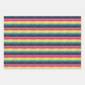 レインボーストライプ金ゴールド ラッピングペーパーシート (正面3)